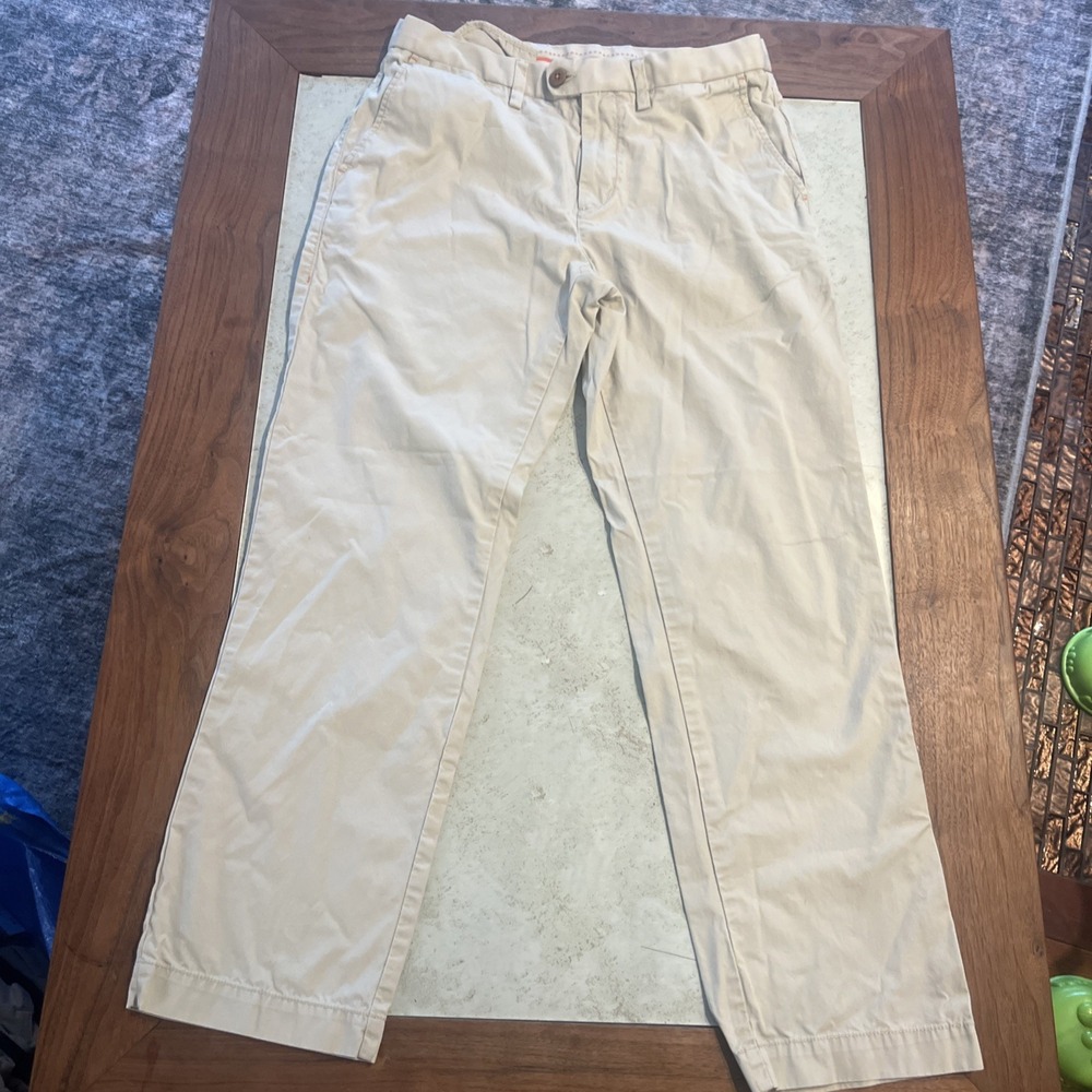 Tommy Bahama Pants‎ Mens 32x30 Beige Chino 100%-Pima Cotton Flat Front